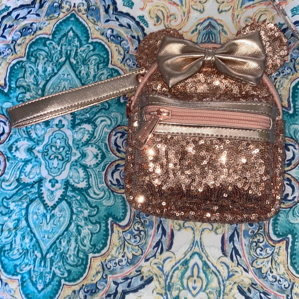 Minnie Mouse Rose Gold Sequin Loungefly Mini Backpack… Gem